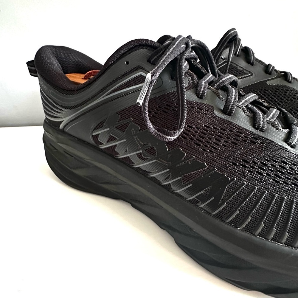 Hoka One One Bondi 7 X-Wide Low Top Black Sneakers Size 10.5 (4E) EUC Athletic - Picture 5 of 10